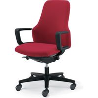 【組立設置込】コクヨ グーフォ オフィスチェア ハイバック C型肘 ブラックシェル ゴム単輪キャスター ブラック/カーマイン 1脚（直送品）