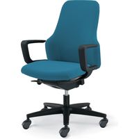 【組立設置込】コクヨ グーフォ オフィスチェア ハイバック C型肘 ブラックシェル ゴム単輪キャスター ブラック/ターコイズ 1脚（直送品）