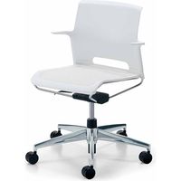 【組立設置込】コクヨ カラベル 会議イス 回転脚 背樹脂 肘付 PU巻きキャスター ホワイト/ホワイト CR-GM646PAWGLEW-VN 1脚（直送品）