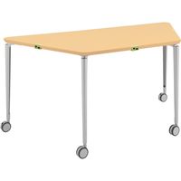 【組立設置込】コクヨ フィットミー 台形テーブル マグネットフィット キャスター付 幅1530奥行695高さ720mm