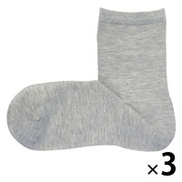 無印良品 足なり直角 口ゴムなし薄手 ショート丈靴下 婦人 23～25cm グレー 1セット（3足組）良品計画