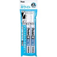 ぺんてる 油性ペン ホワイト中字 3本パック X100W-M3 5セット（直送品）