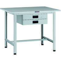 TRUSCO 軽荷重作業台(200kg)AO型 900X750XH740 薄型2段引出付 ホワイト色 AOR-0975UDK2 1台（直送品）