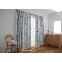 スミノエ 遮光カーテン カラーサークル 100×135cm ブルー 4549781237749 1枚