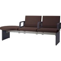 【組立設置込】コクヨ パドレ ロビーベンチ 3人掛け アームチェアー 右アール ローバック カラー：Dブラウン 背・肘カラー：ウェンジブラウン 1脚（直送品）