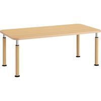 【組立設置込】コクヨ 高齢者施設用 高さ調整テーブル ラチェット調節式 角形 アジャスタータイプ 幅1800×奥行900mm ナチュラル 1台（直送品）