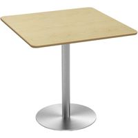 【軒先渡し】Y2K AKIRA カフェテーブル ステンレス丸脚 角天板 幅750×奥行750×高さ×720mm ナチュラル 1台（直送品）