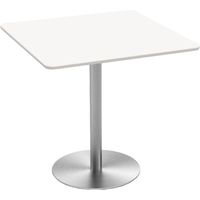 【軒先渡し】Y2K AKIRA カフェテーブル ステンレス丸脚 角天板 幅750×奥行750×高さ×720mm ホワイト 1台（直送品）