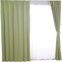 スミノエ デザインライフ プライム2 カーテン 幅3000×長さ2000mm ライトグリーン 1セット（2枚入）（直送品）