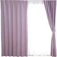 スミノエ デザインライフ プライム2 カーテン 幅3000×長さ2300mm パープル 1セット（2枚入）（直送品）