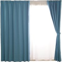 スミノエ デザインライフ プライム2 カーテン 幅3000×長さ1900mm ブルー 1セット（2枚入）（直送品）