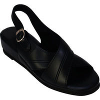 ファーストレイト クロスサンダル ブラック（黒） M（22.5～23.0cm） FR-413 ナースサンダル 1足（わけあり品）