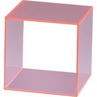 アクリル4センチ KMA 4面体200角サイコロ3T蛍光ピンク4台入 アクリルBOX 021