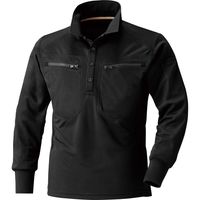 HOOH ミニ襟長袖ポロシャツ 270-20ブラック 4L 村上被服 1セット（2着入）（直送品）