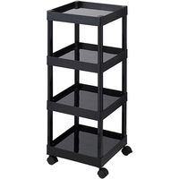 ストア・エキスプレス 樹脂製ラック4段セット　黒 正方形（大） 2512-111 1台（直送品）