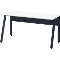 【引出付】オカムラ ViLLAGE VD-Aデスク 平机 幅1400×奥行600×高さ720mm ホワイト×ブラック 1台（取寄品）