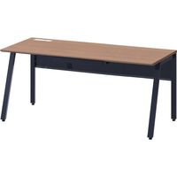 【引出付】オカムラ ViLLAGE VD-Aデスク 平机 幅1600×奥行700×高さ720mm ミディアムウォールナット×ブラック 1台（取寄品）