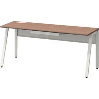 【引出付】オカムラ ViLLAGE VD-Aデスク 平机 幅1600×奥行600×高さ720mm ミディアムウォールナット×ネオホワイト 1台（取寄品）