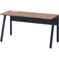 【引出付】オカムラ ViLLAGE VD-Aデスク 平机 幅1400×奥行600×高さ720mm ミディアムウォールナット×ブラック 1台（取寄品）