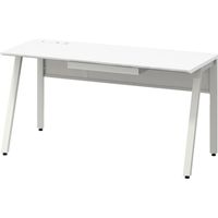 【引出付】オカムラ ViLLAGE VD-Aデスク 平机 幅1400×奥行600×高さ720mm ホワイト×ネオホワイト 1台（取寄品）