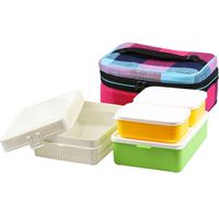 キャプテンスタッグ 起毛ファミリーランチボックス ブルー/ピンク UE-0547 1個（直送品）