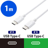 Type-Cケーブル USB C-C PD対応 60W USB2.0 1m 白 MPA-CC10PNWH エレコム 1本