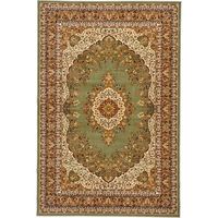 萩原 シャハリヤ ウィルトンラグ 1300×1900mm グリーン 240611546 1枚（直送品）
