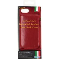 iPhoneケース　iPhone8/7/6S/6 NewT イタリアンソフトレザー　iCoinバックカバー　レッド iP7-NW06 サンクレスト（直送品）