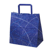ササガワ 手提げバッグ １０Ｐゆうび ブルー 平小 50-6513 1包 【10枚袋入】（取寄品）