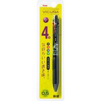 ぺんてる ４色ボールペン　ビクーニャ　０５　ブラック軸 XBXC45A 1セット（5本）