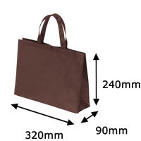 サンナップ ボタンどめ不織布ライトバッグ横タイプ 小A4横 幅320×高さ240×マチ幅90ｍｍ 1袋（10枚入）【不織布手提げ袋】（わけあり品）