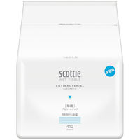 アスクル限定デザイン ウェットティッシュ アルコール除菌 大容量 詰替用 1個（410枚入） スコッティウェットティシュー 日本製紙  オリジナル（わけあり品）