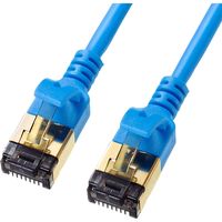 サンワサプライ カテゴリ8細径LANケーブル CAT8 ケーブル径4.0mm ブルー 2m KB-T8SL-02BL 1個