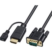 サンワサプライ HDMI-VGA変換アダプタケーブル ブラック KM-HD24V