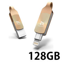 ADAM elements ADAM iKlips DUO+ Lightning USBメモリ 128GB ゴールド（直送品）