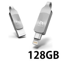ADAM elements ADAM iKlips DUO+ Lightning USBメモリ 128GB シルバー（直送品）