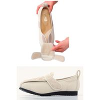 マリアンヌ製靴 彩彩～ジャガード～　W902　右足　ベージュ　26.0cm 1個　介援隊カタログ W1713（直送品）