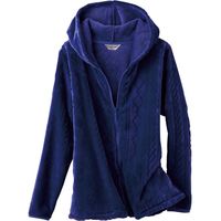 セルヴァン 毛布でつくったふわふわパーカー　ネイビー　M 033621602 1枚　【介護用衣類】介援隊カタログ（直送品）