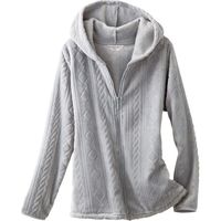 セルヴァン 毛布でつくったふわふわパーカー　グレー　M 033622502 1枚　【介護用衣類】介援隊カタログ（直送品）