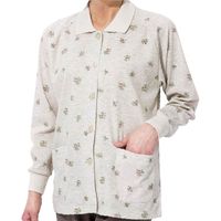 ケアファッション マグネット釦全開カットカーディ　39384-31　グリーン　M～L 1枚　【介護用衣類】介援隊カタログ（直送品）