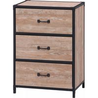 不二貿易 クルト 3段チェスト 幅600×奥行400×高さ860mm ナチュラル 98971 1台（直送品）