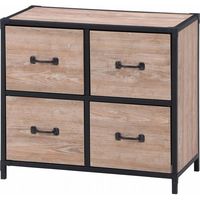 不二貿易 クルト 4マスチェスト 幅747×奥行400×高さ685mm ナチュラル 98972 1台（直送品）