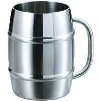 キャプテンスタッグ ダブルステンレス樽型ビアジョッキ1000（直送品）