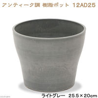 京ばし園芸資材 アンティーク調　樹脂ポット　１２ＡＤ２５　ライトグレー 4989372207919 1個（直送品）