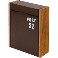 【軒先渡し】ヤマソロ Grill 壁掛けポスト 幅300×奥行120×高さ366mm ブラウン 73-108 1台（直送品）