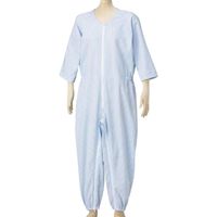 松本ナース産業 サッカーねまき　背開き　カギ付　4400　ブルー　3L 1枚　【介護用衣類】介援隊カタログ（直送品）