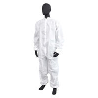 【防護服】 川西工業 不織布つなぎ服 スタンドカラータイプ #7024-W3L ホワイト 1着