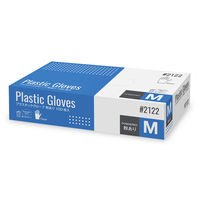 川西工業　プラスチックグローブ 粉あり（パウダーイン）　Mサイズ　#2122-M　1箱（100枚入）（使い捨てグローブ）