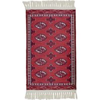 萩原 トルクメン プリントラグ 手織り絨毯風 450×2400mm レッド 240623221 1枚（直送品）