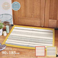 萩原 インド綿 ボンディングラグ テラ 900×1850mm ブラック 270051839 1枚（直送品）